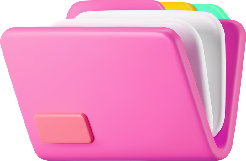 3d pink computer file folder icon