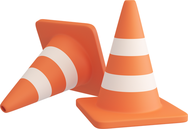 3d model orange traffic cone road construction zone protection