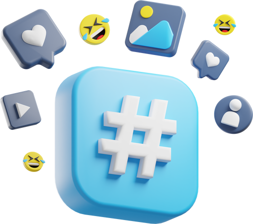 3D Hashtag Illustration