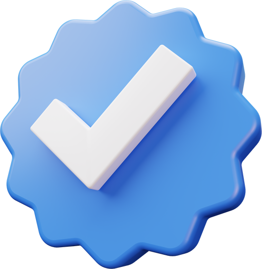 3D Social Media Blue Verified